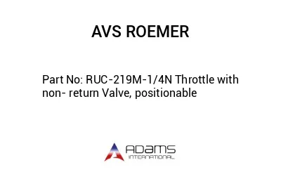 RUC-219M-1/4N Throttle with non- return Valve, positionable